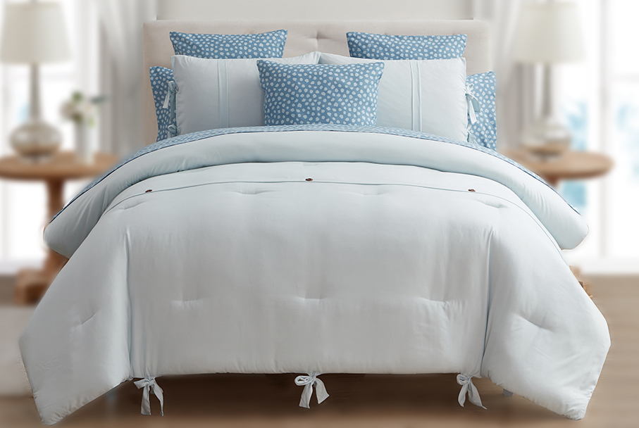 Solid color texture with the design deco comforter set