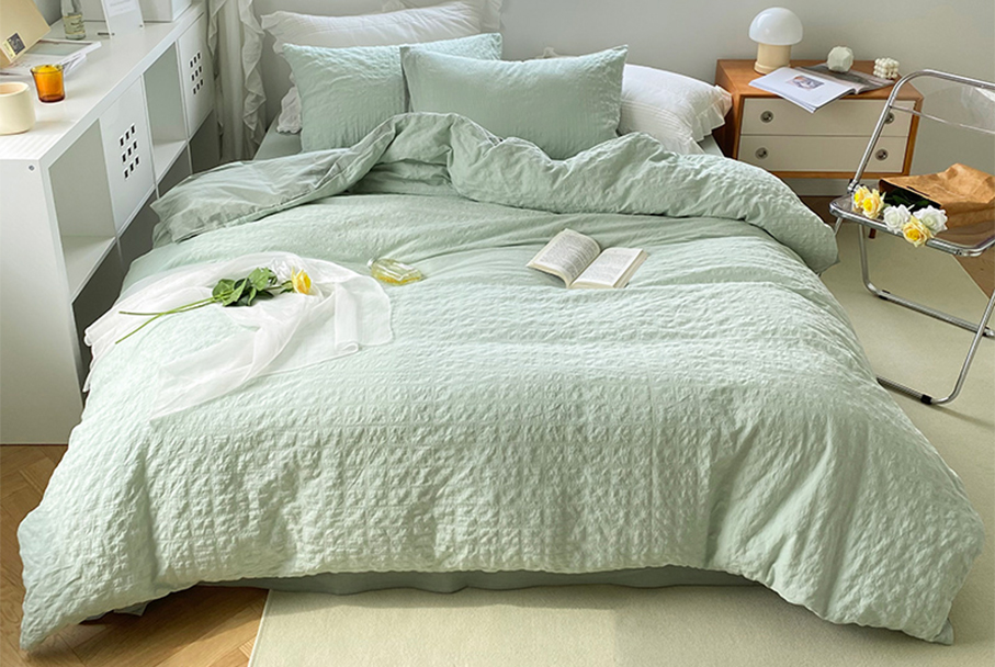 Seersucker texture duvet cover set