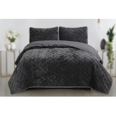 3 Pieces Crinkle velvet quilt set