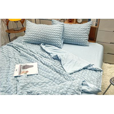 High Quality Pintuck Pinch Pleated Seersucker Duvet/Quilt/Comforter Bedding Cover