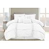 Ruffled stripe deco pin tuck comforter set