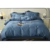 Deep Blue Jacquard Cotton King Queen Duvet Cover Sets 