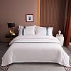 Luxury White Stripe Jacquard Duvet Cover Bed Linen 100% Cotton With Brocade Bedding Set for Hotel 