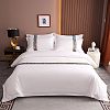 Luxury White Stripe Jacquard Duvet Cover Bed Linen 100% Cotton With Brocade Bedding Set for Hotel 