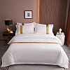 Luxury White Stripe Jacquard Duvet Cover Bed Linen 100% Cotton With Brocade Bedding Set for Hotel 